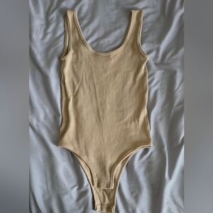 Tan Ribbed Bodysuit